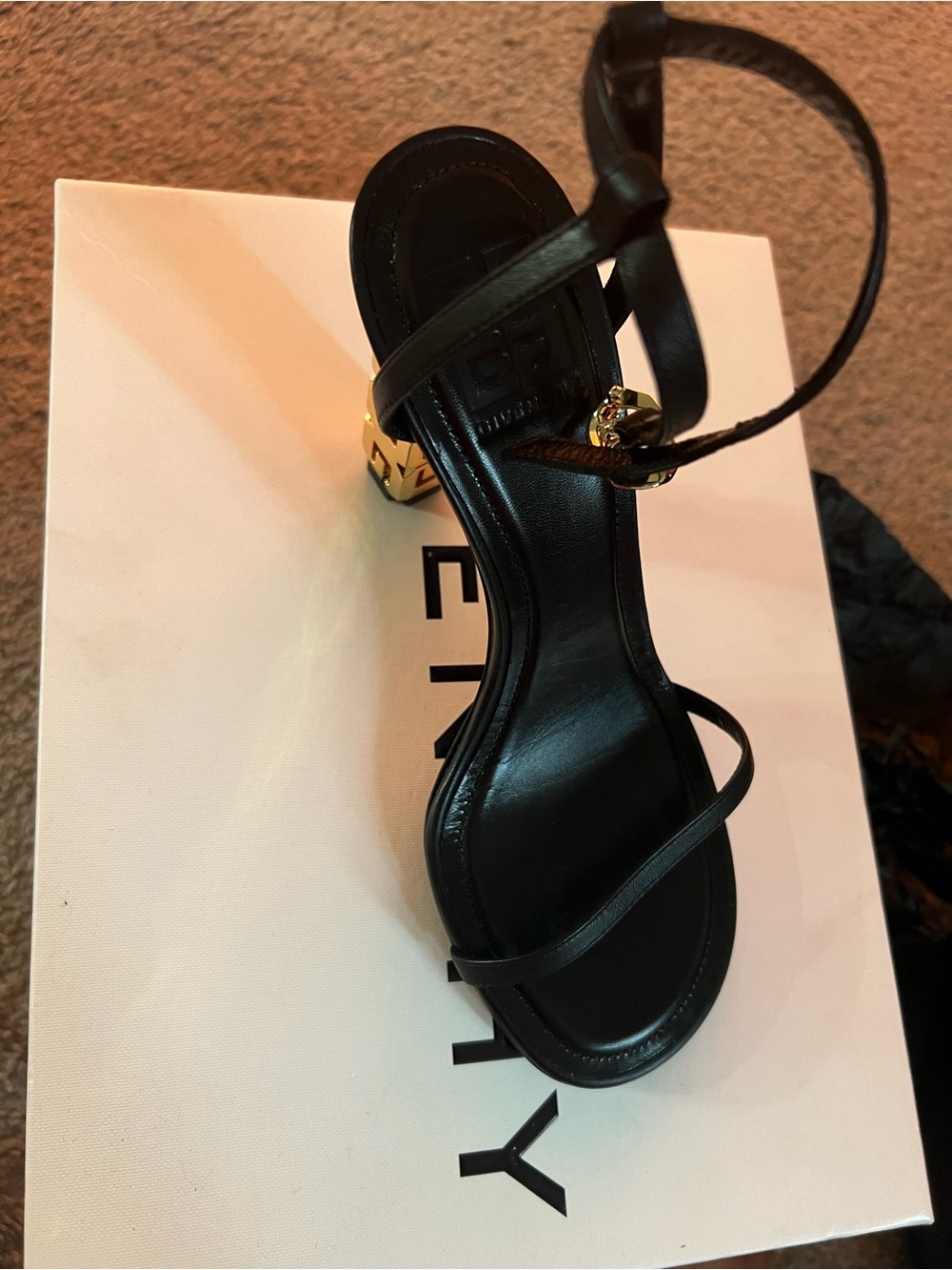 Givenchy Cube Heel Black size 37.5 BRAND NEW IN BOX
